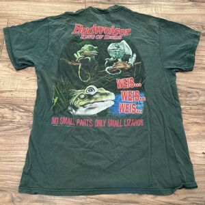 Vintage Budweiser Beer Chameleons Frog T Shirt 1998 Large Delta